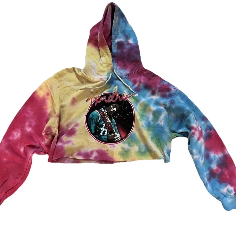 Hendrix tie dye cropped womens hoodie L